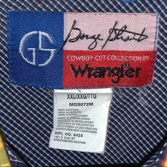 George Strait Men's Yellow Plaid Long Sleeve XXL - Picture 2 of 4